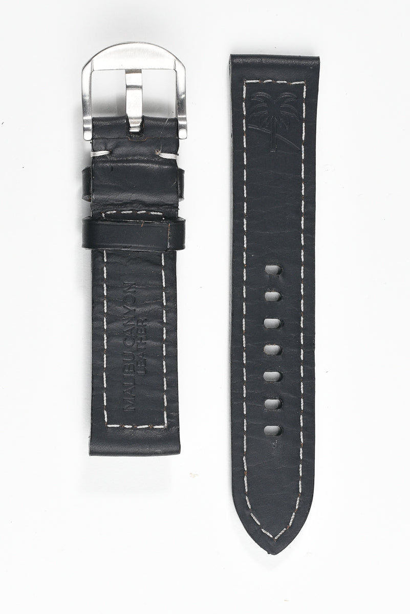 Ventura Classic Watch Strap – Black Wax 22mm 120/80