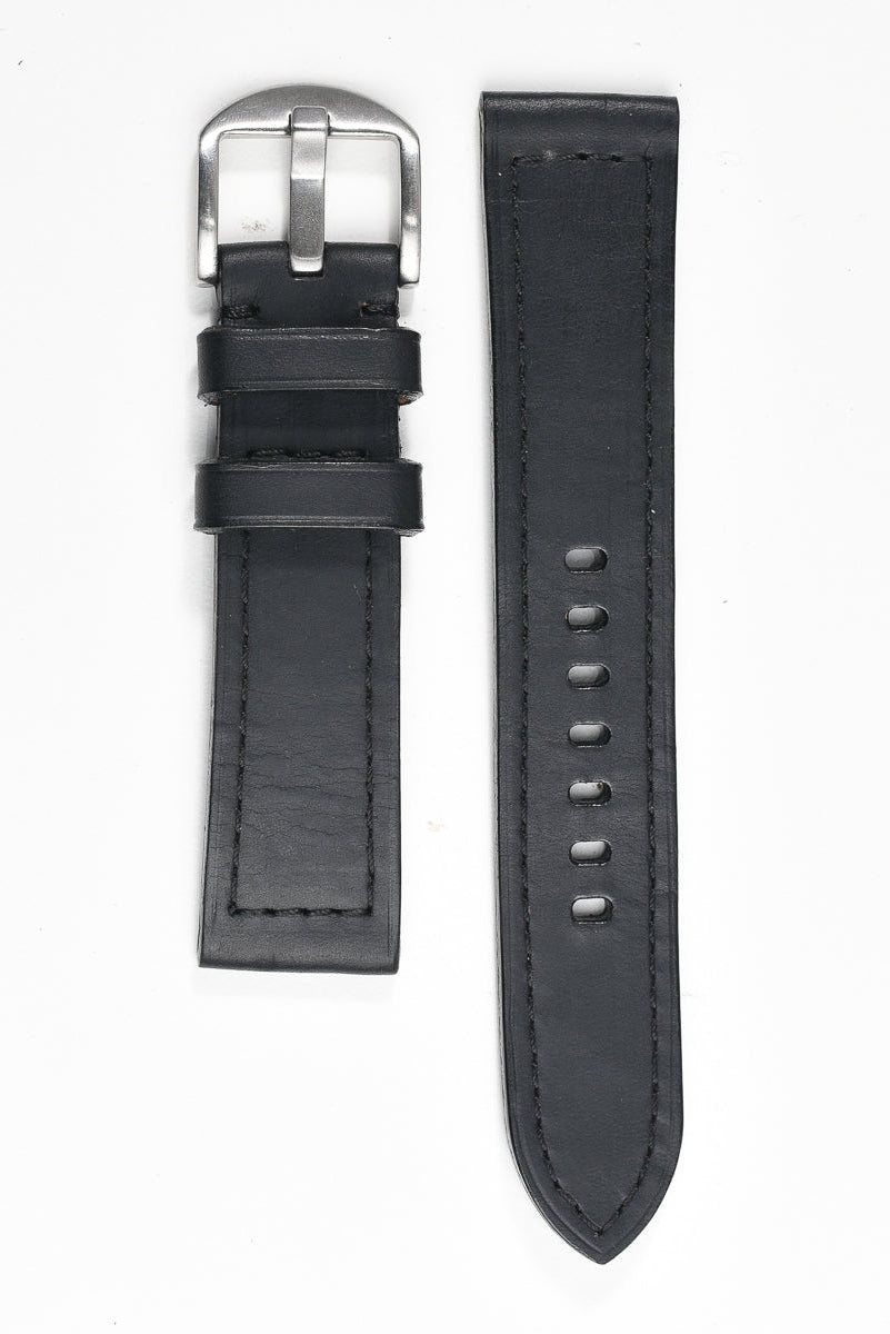 Ventura Classic Watch Strap – Black Wax 22mm 130/80