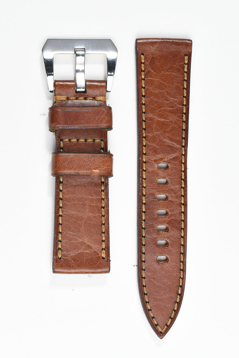 Palisade Signature Strap – Brown Wax 24mm 125/80