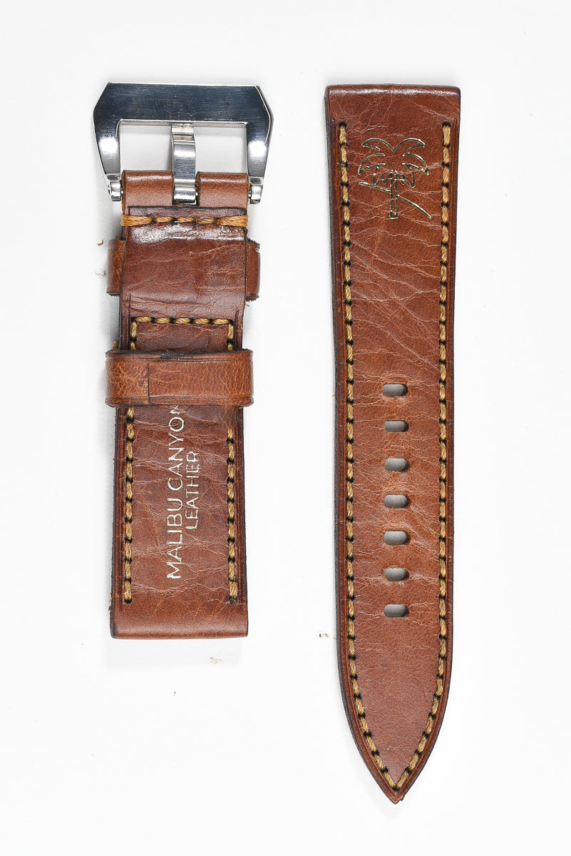 Palisade Signature Strap – Brown Wax 24mm 125/80
