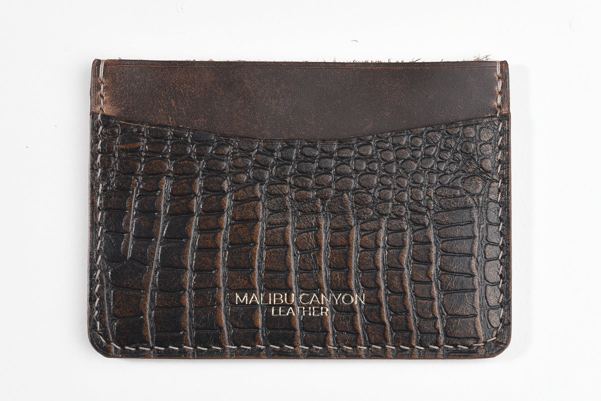Dark Brown Alligator Signature Cardholder