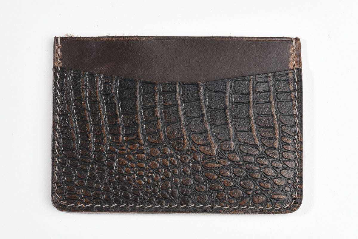 Dark Brown Alligator Signature Cardholder