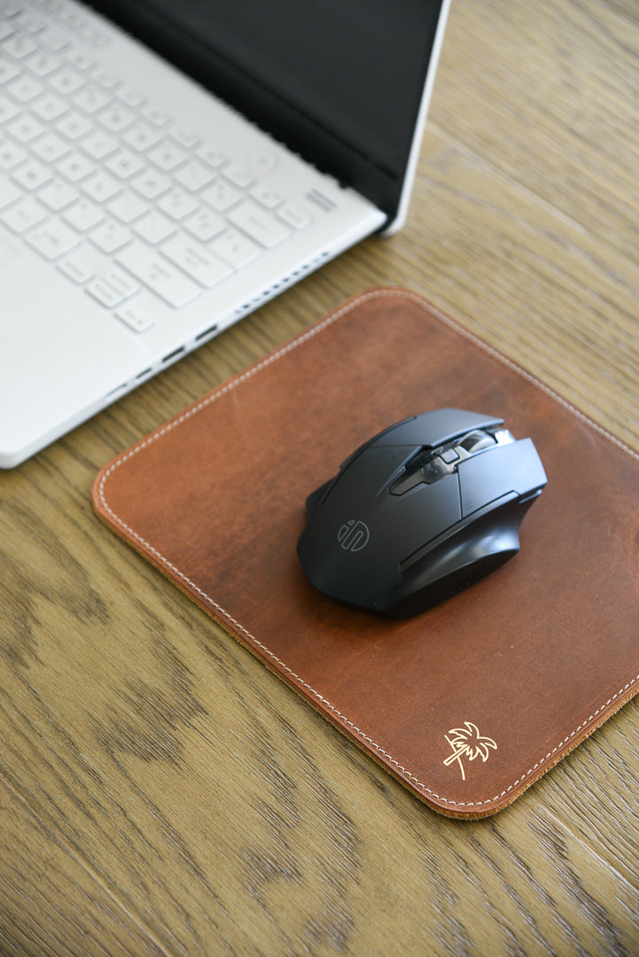 Travel Mouse Pad - Brown Leather