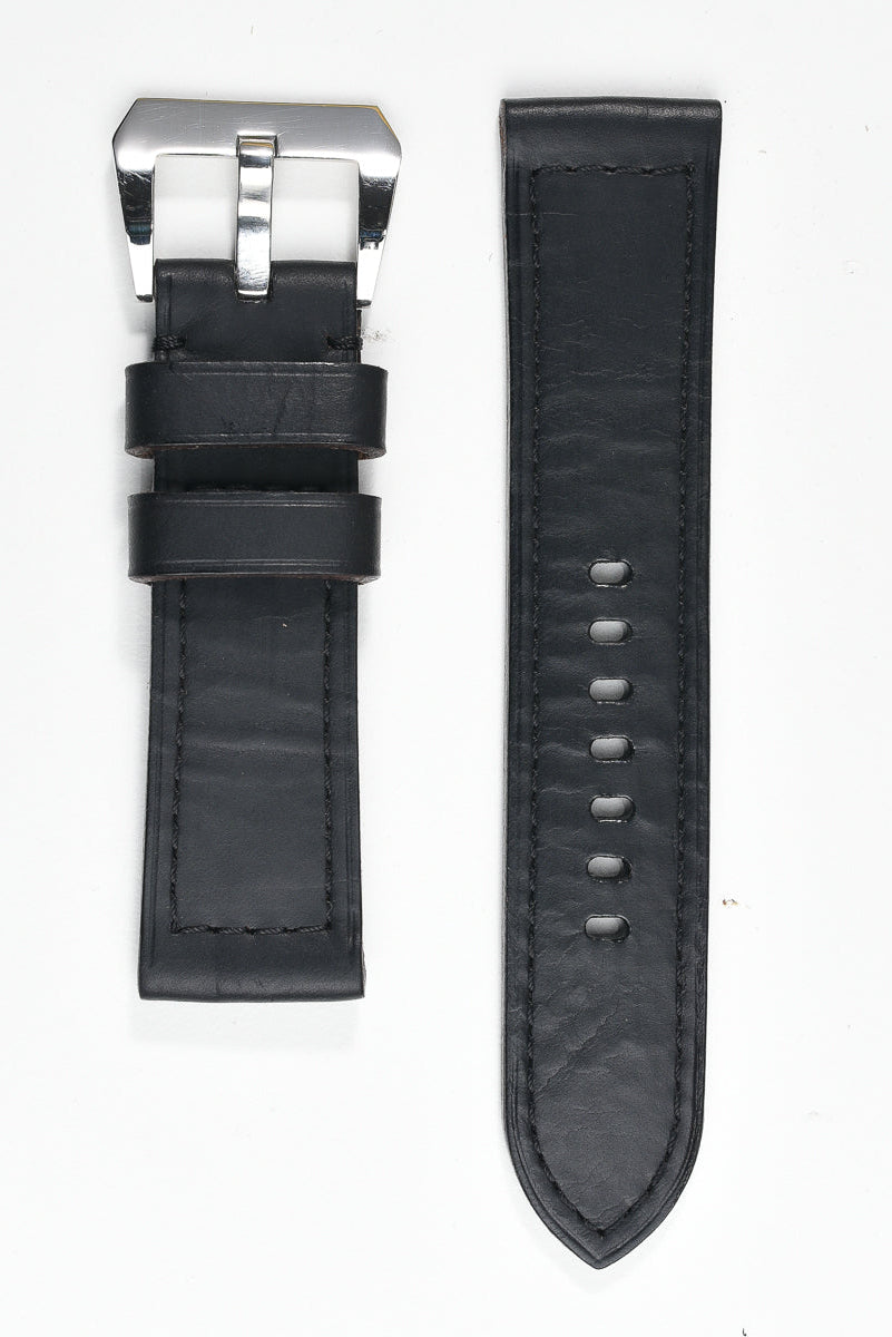Ventura Classic Watch Strap – Black Wax 24mm 130/80