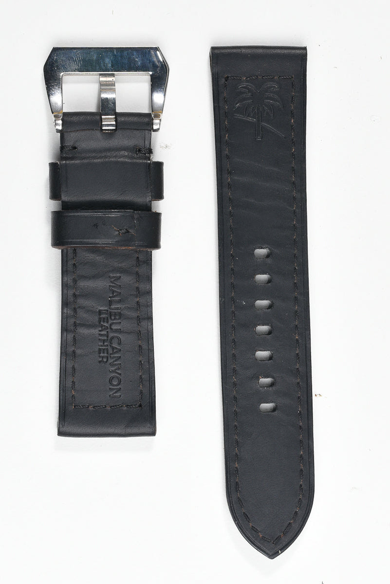 Ventura Classic Watch Strap – Black Wax 24mm 130/80