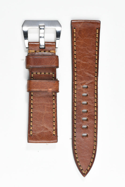Palisade Signature Strap – Brown Wax 24mm 125/80