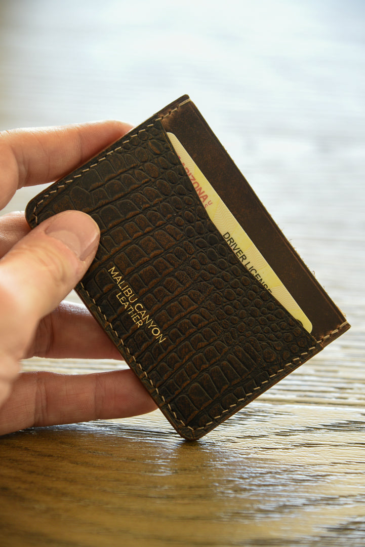 Dark Brown Alligator Signature Cardholder