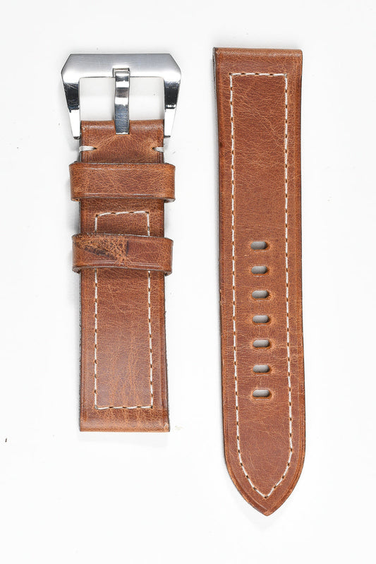 Ventura Classic Watch Strap – Brown Wax 24mm 125/80